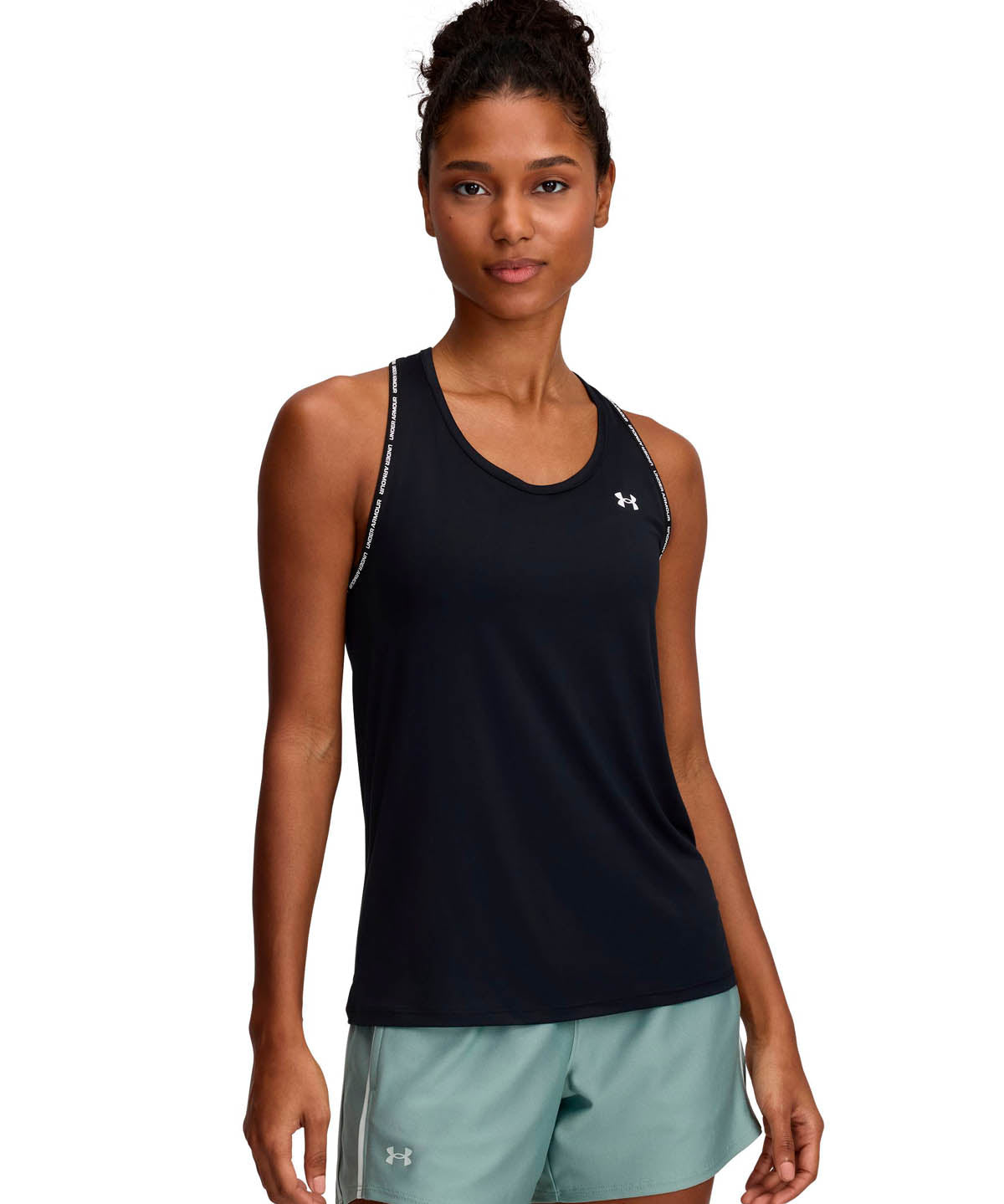 Polera sin mangas Under Armour tech knockout negro para mujer