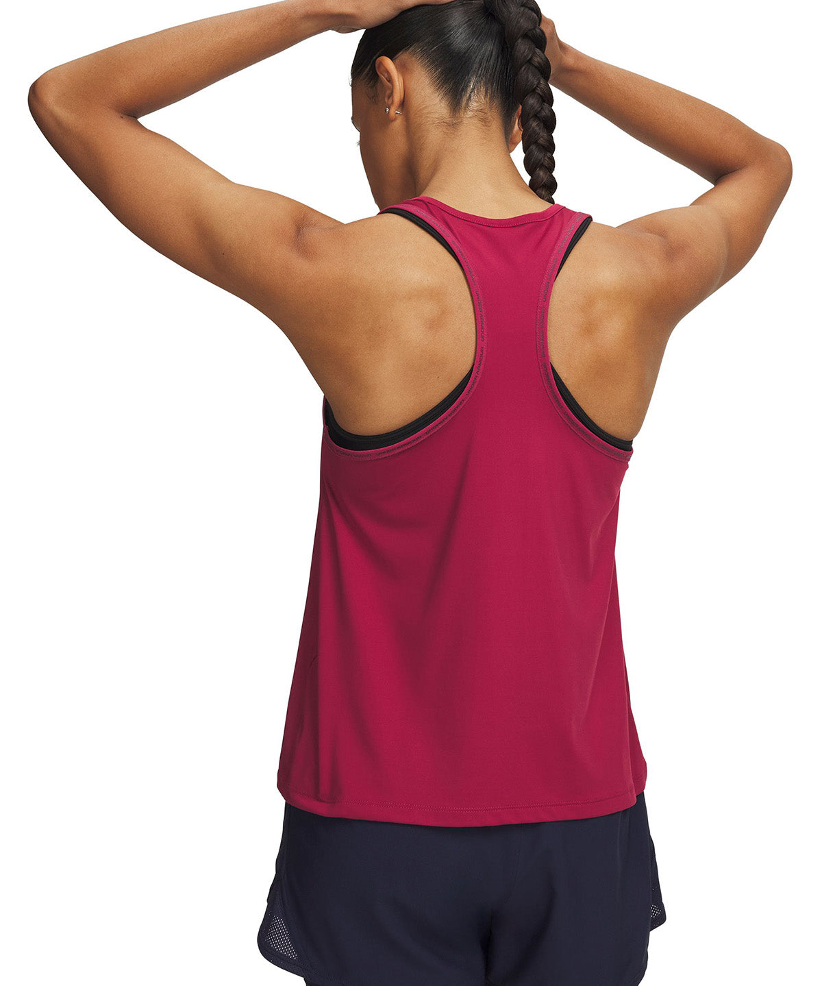Polera sin manga UA Tech Knockout roja para mujer