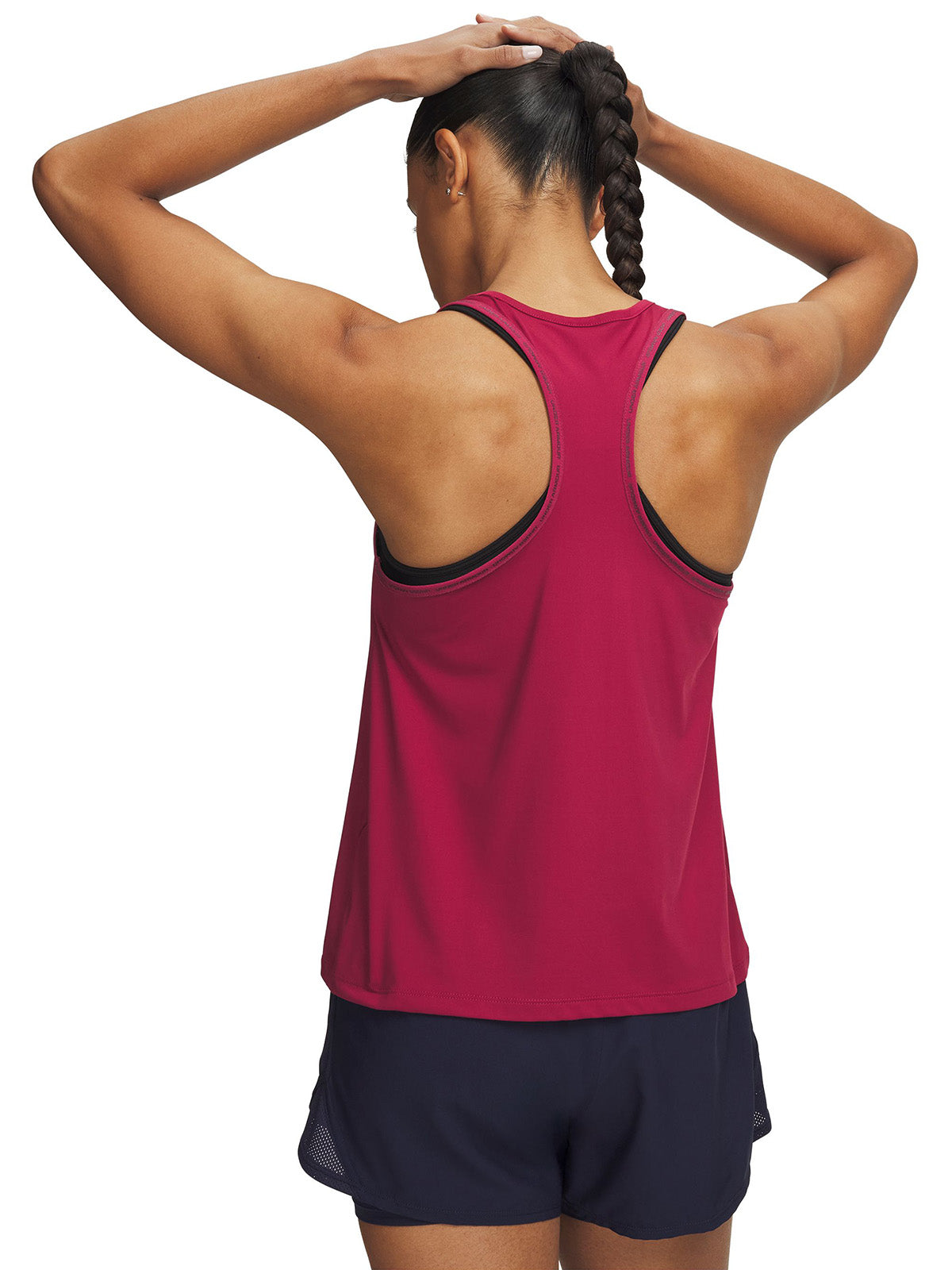 Polera sin manga UA Tech Knockout roja para mujer