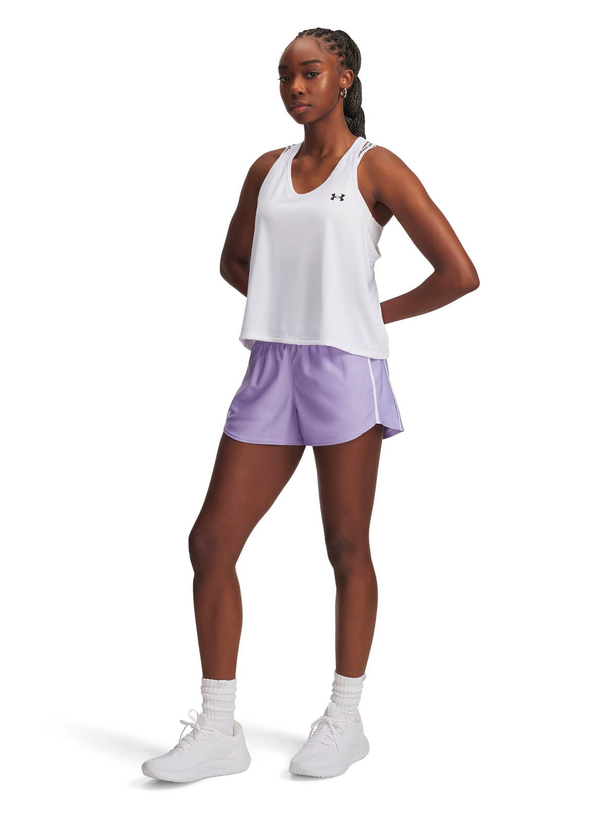 Short de entrenamiento para mujer Tech Play Up morado Under Armour