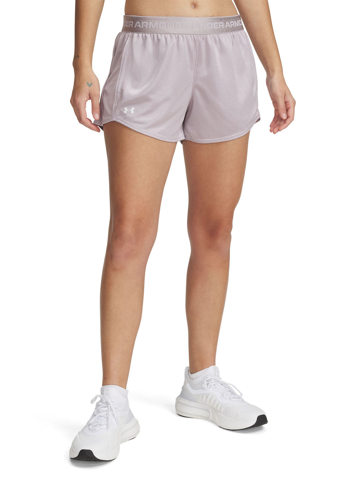 Shorts UA Tech Play Up Shine gris para mujer
