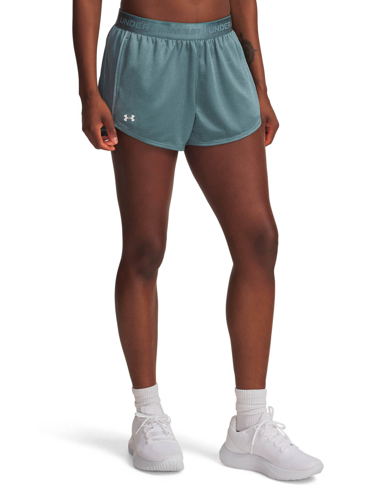 Short de entrenamiento para mujer Tech Play Up Shine Azul Under Armour