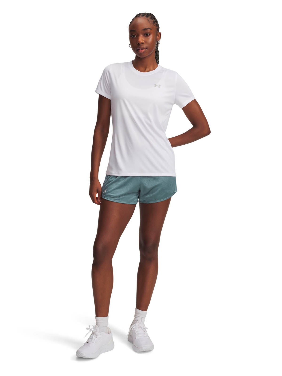 Short de entrenamiento para mujer Tech Play Up Shine Azul Under Armour