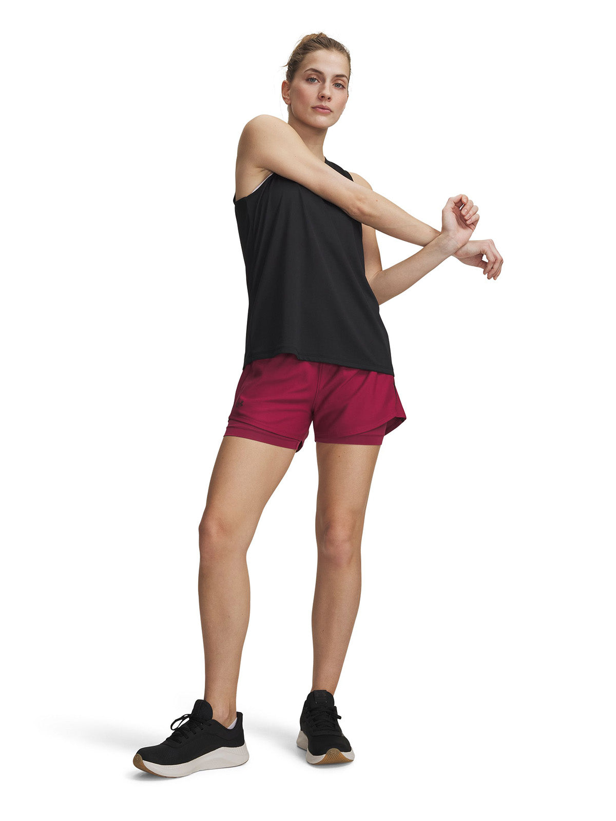 Short UA Tech Play Up 2 en 1 rojo para mujer