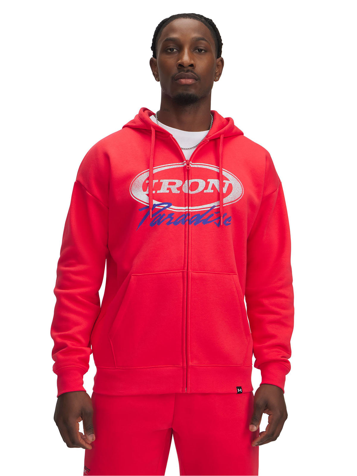 Polerón Project Rock Icon fleece con cierre rojo para hombre Under Armour