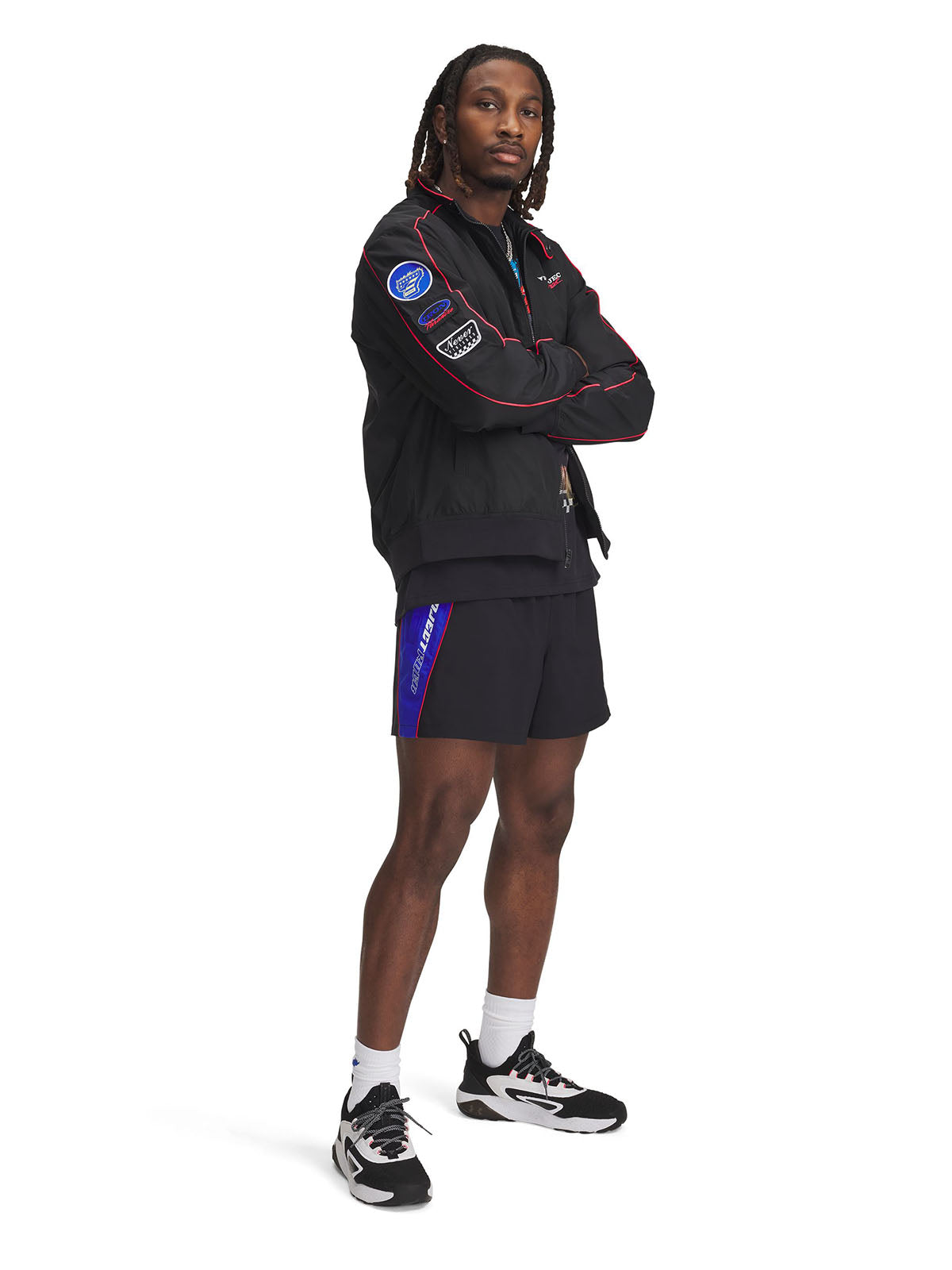 Shorts Project Rock colorblock negro para hombre Under Armour