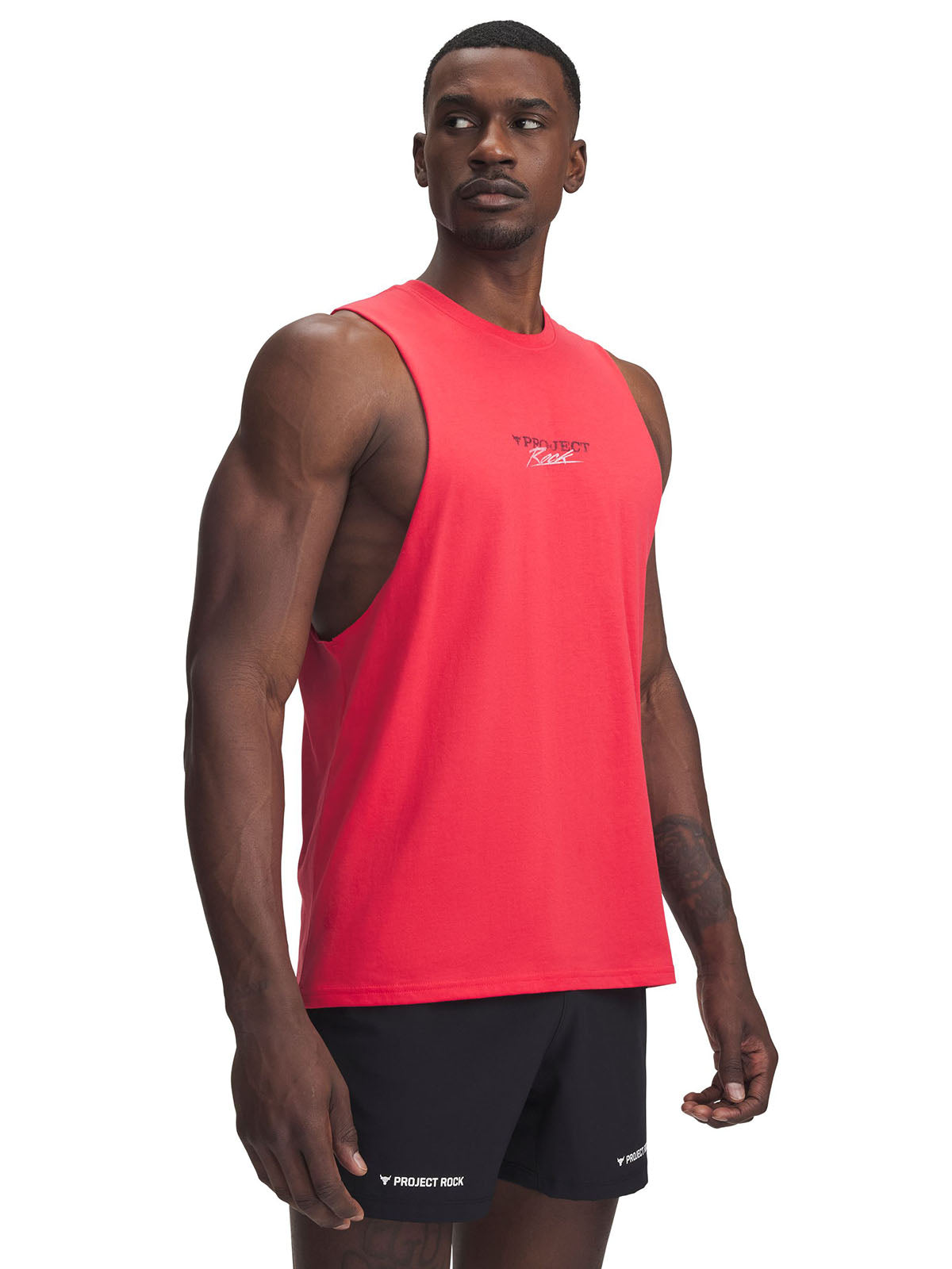 Polera sin mangas Project Rock rojo para hombres Under Armour