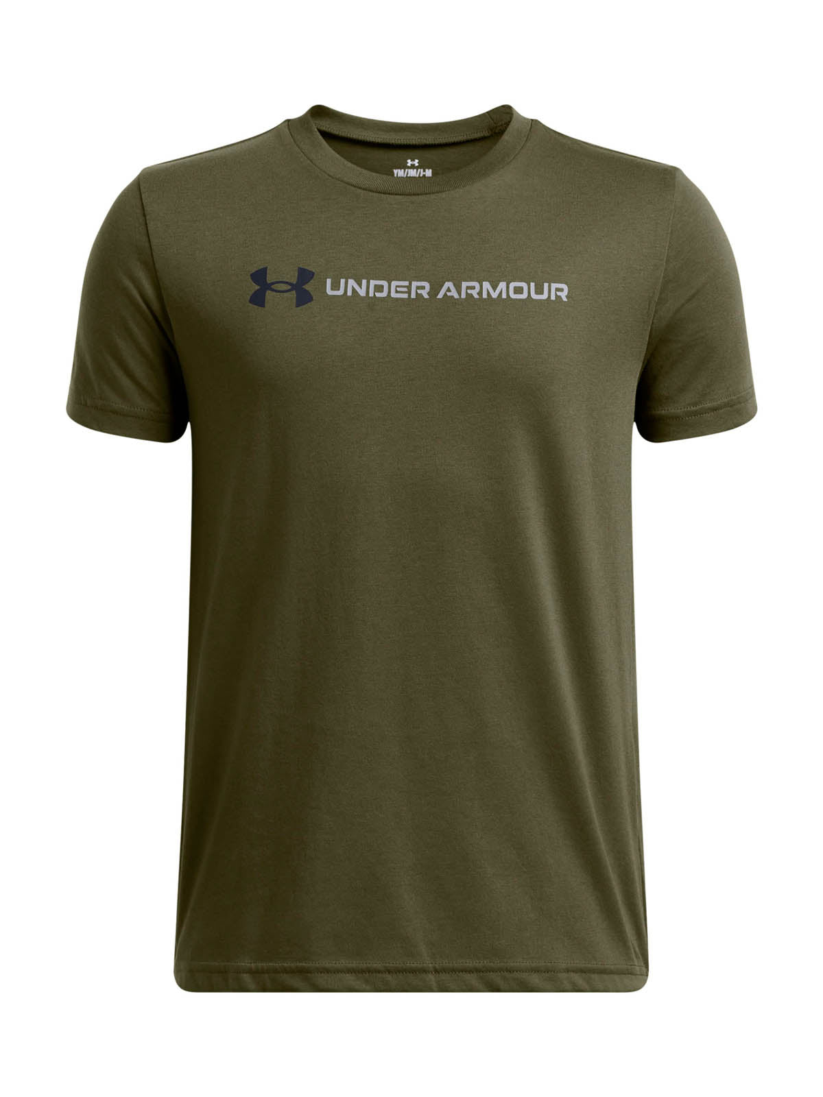 Polera manga corta Lifestyle para Niño big logo Wordmark Verde Under Armour