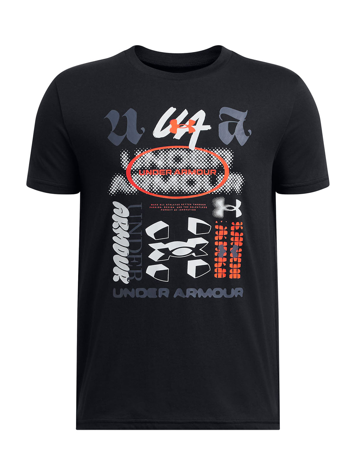 Polera manga corta Under Armour negro para niños