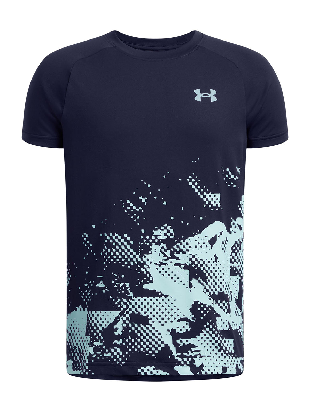 Polera manga corta Under Armour tech azul marino para niños