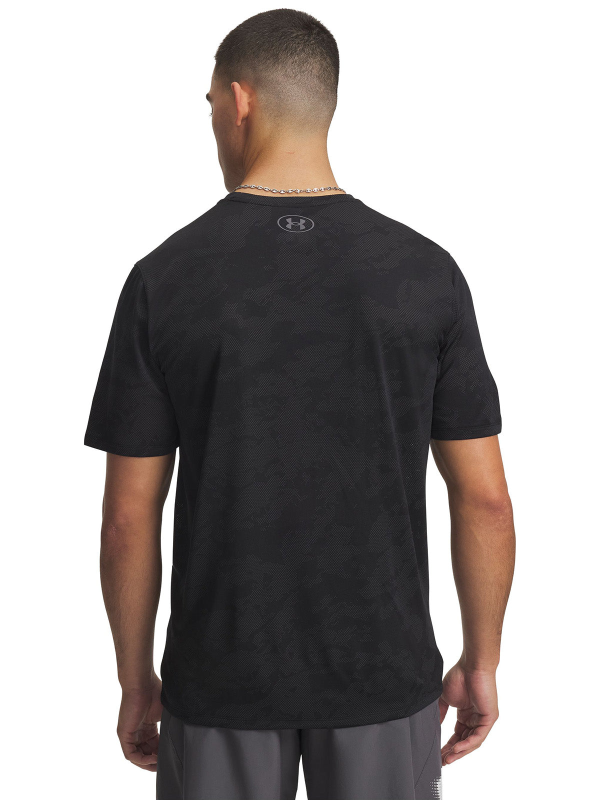 UA Tech Vent Jacquard Polera Manga Corta negro para hombre