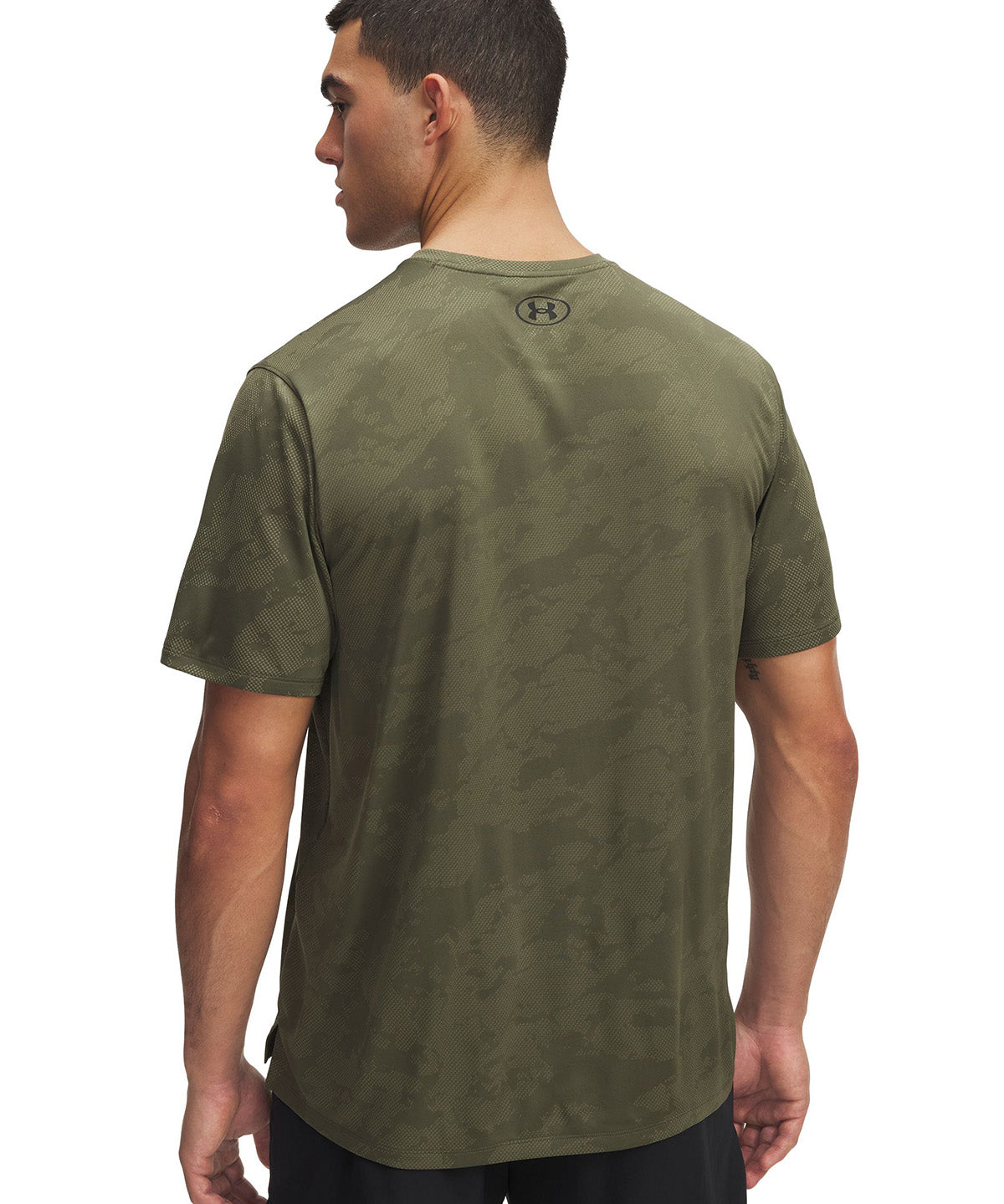 UA Tech Vent Jacquard Polera Manga Corta verde para hombre