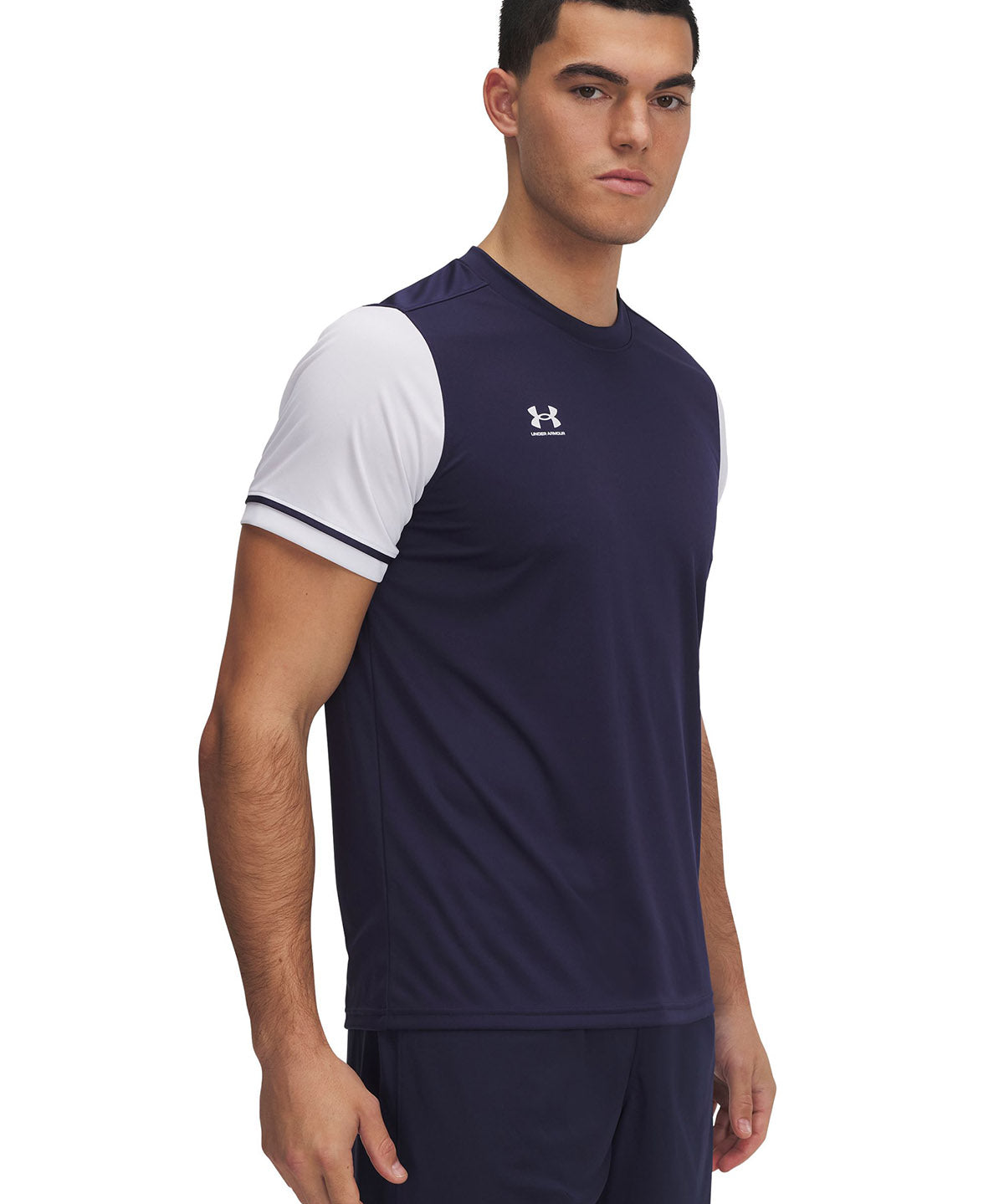 Polera manga corta UA Challenger azul para hombre