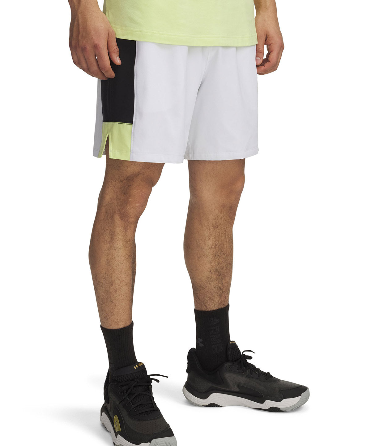 Shorts UA Zone 7" Woven blanco para hombre