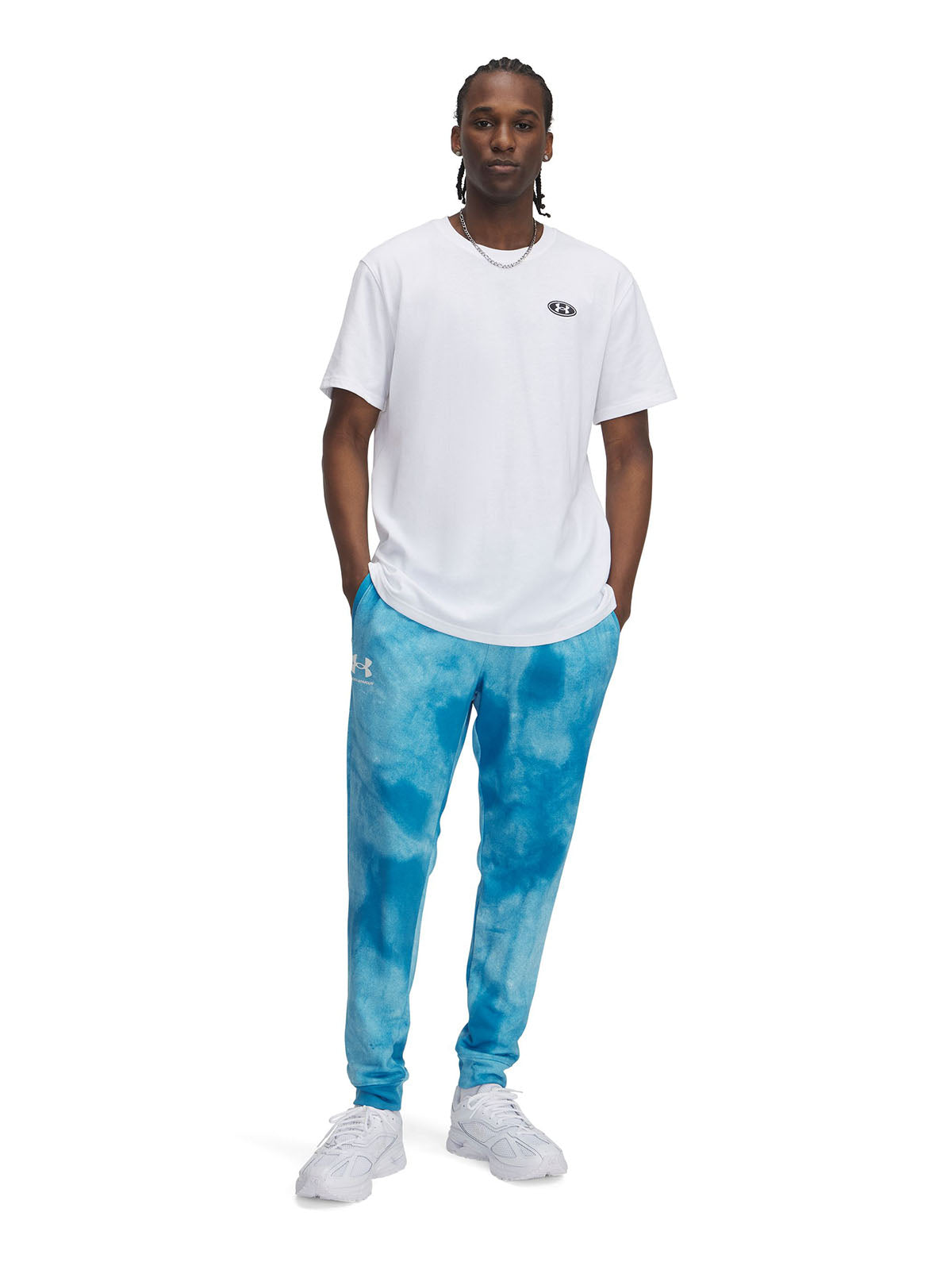 Jogger UA Rival Terry Printed azul para hombre