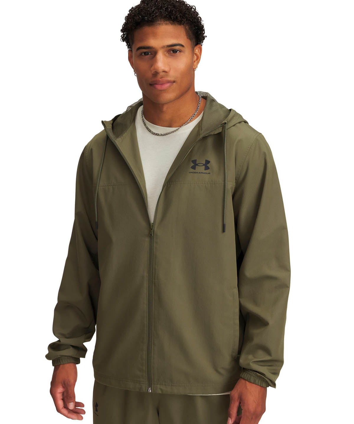 Cortaviento Lifestyle para hombre Rival Woven Verde Under Armour