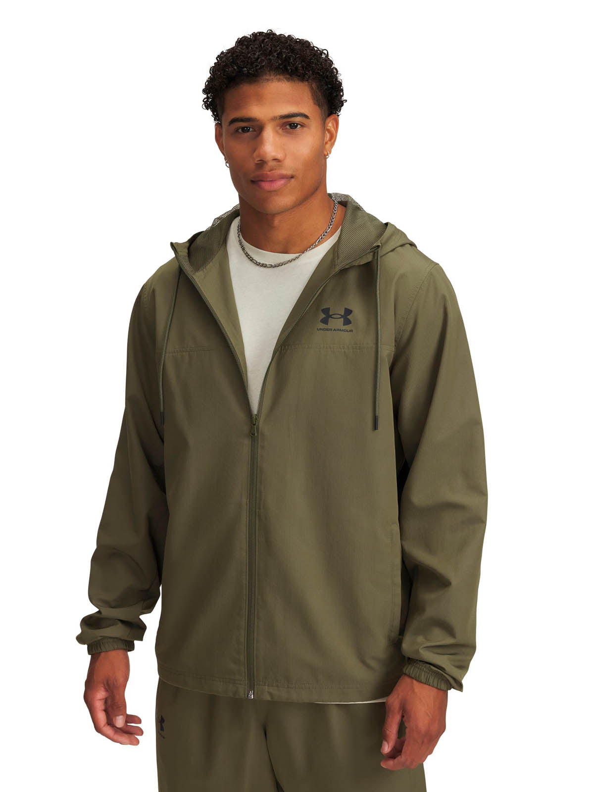 Cortaviento Lifestyle para hombre Rival Woven Verde Under Armour