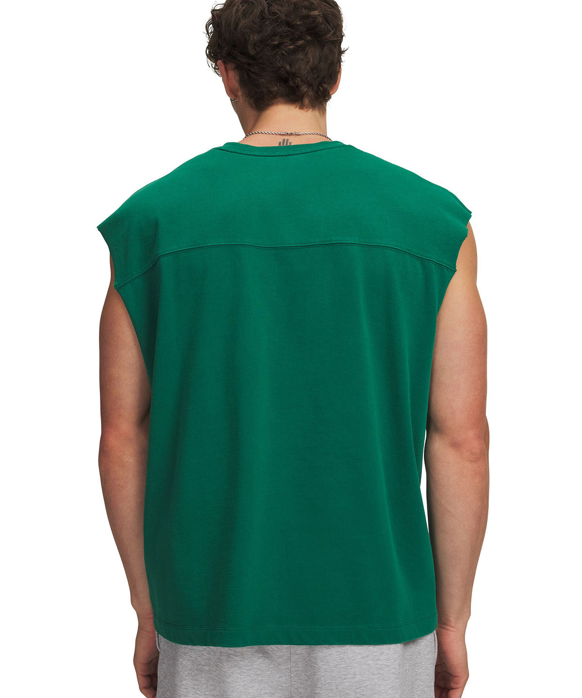 Polera sin manga UA Icon Heavyweight Cotton verde para hombre