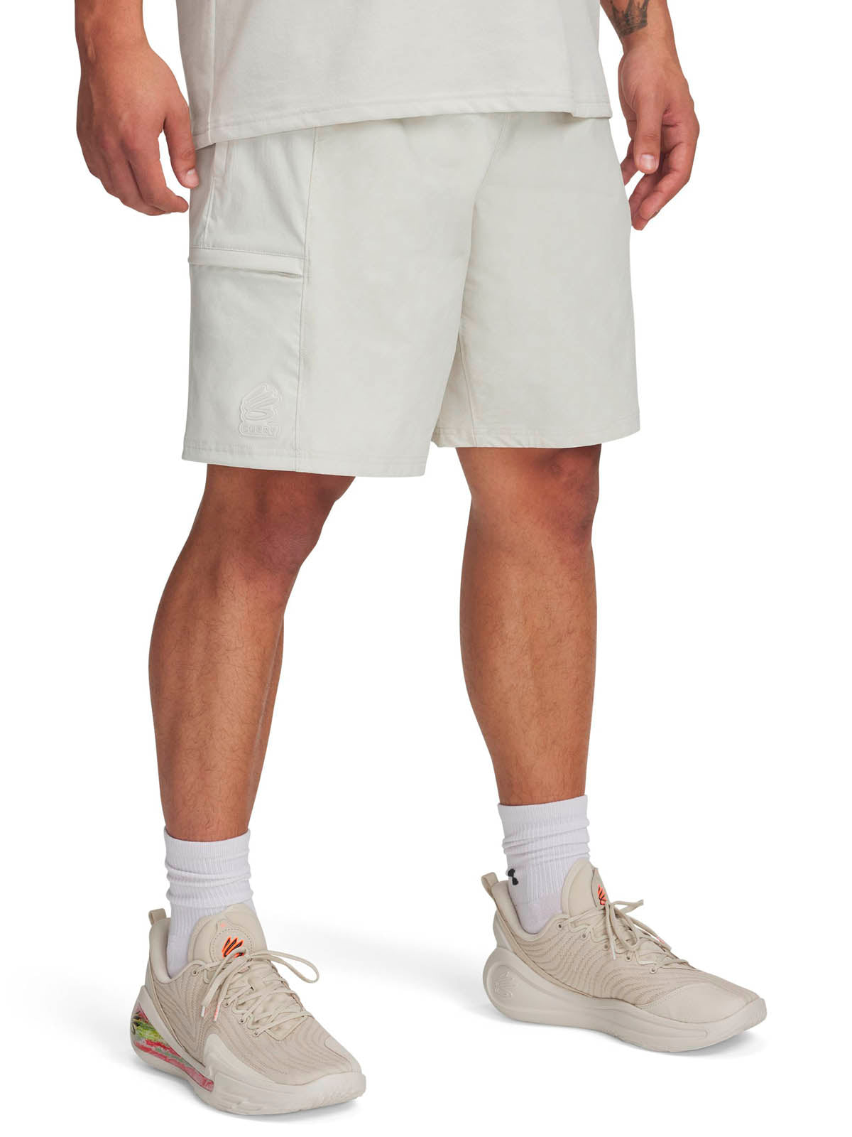 Shorts UA Curry Woven blanco para hombre