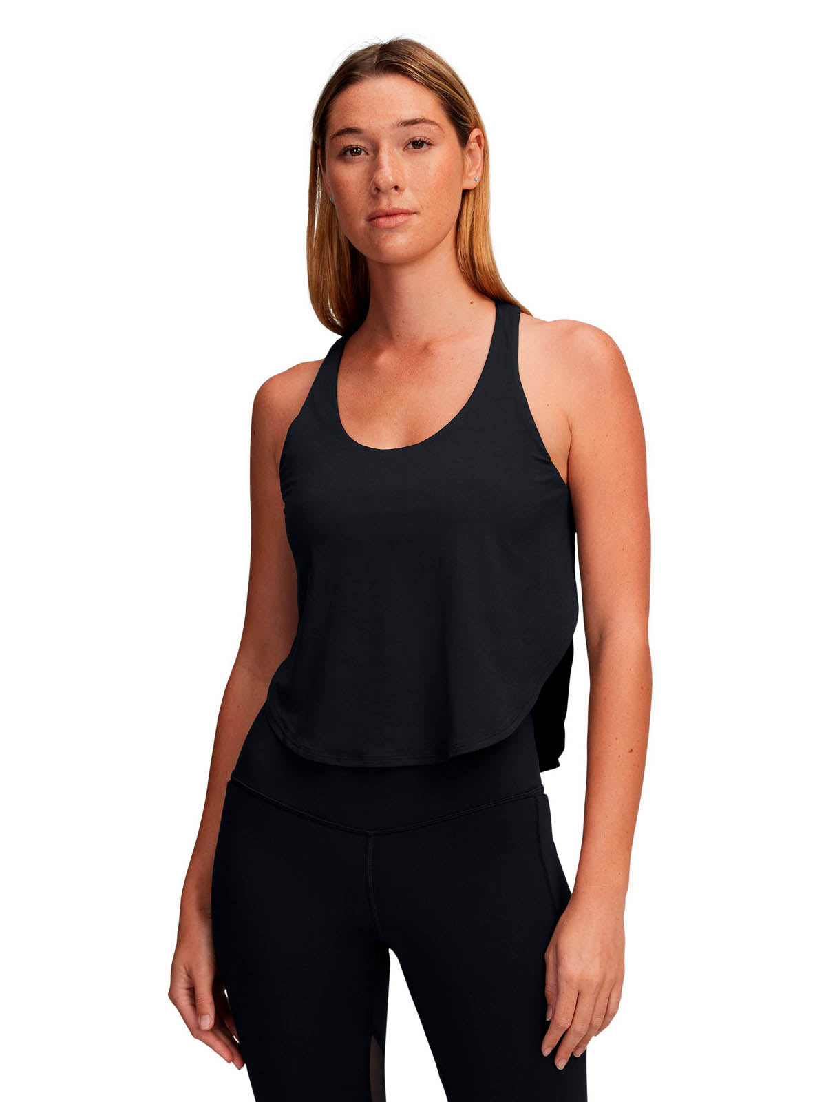 Polera sin manga 2 en 1 de entrenamiento para mujer Motion negro Under Armour