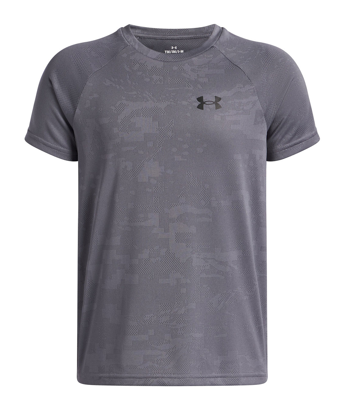 UA Tech Jacquard 2.0 Polera Manga Corta gris para niño
