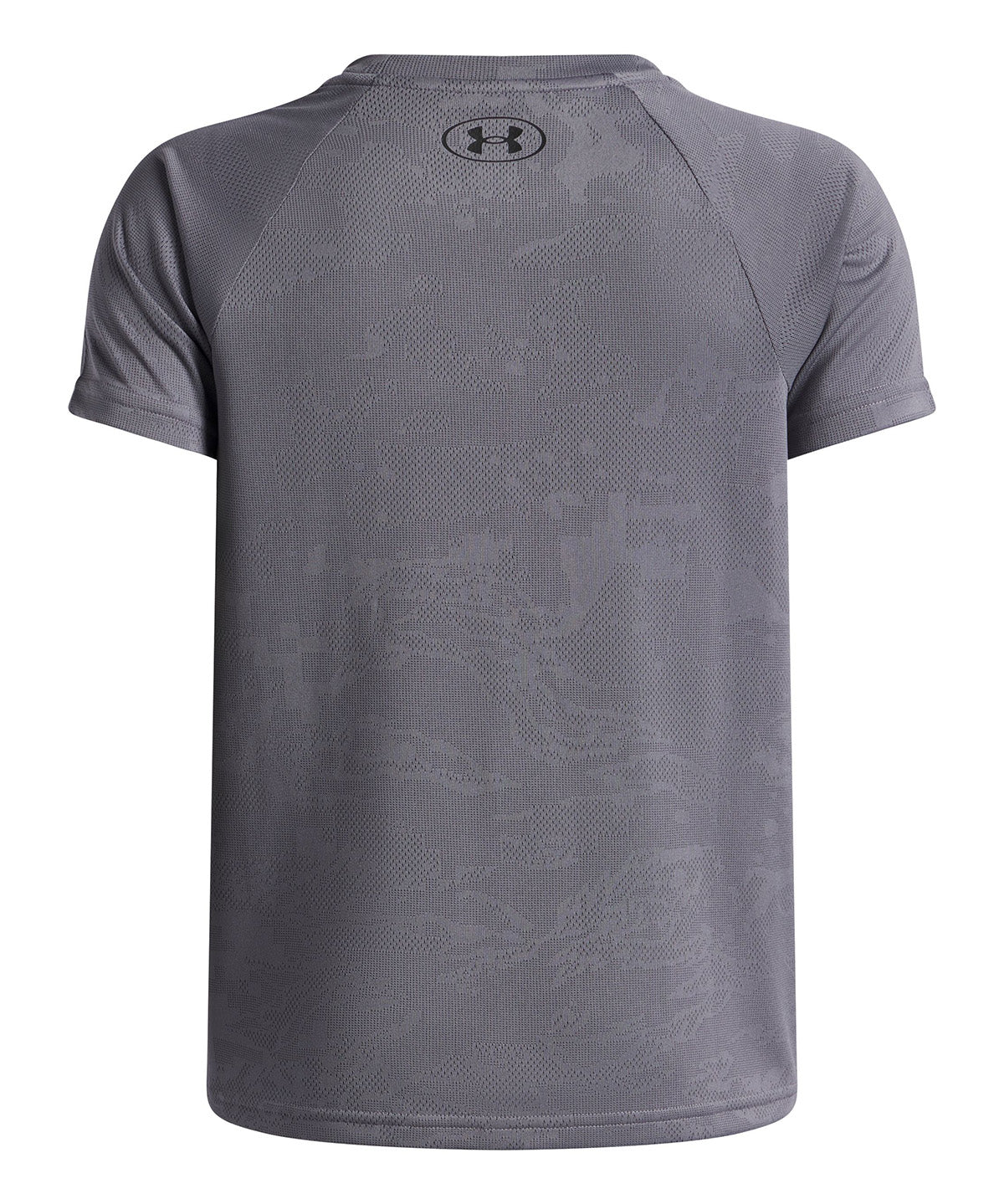 UA Tech Jacquard 2.0 Polera Manga Corta gris para niño