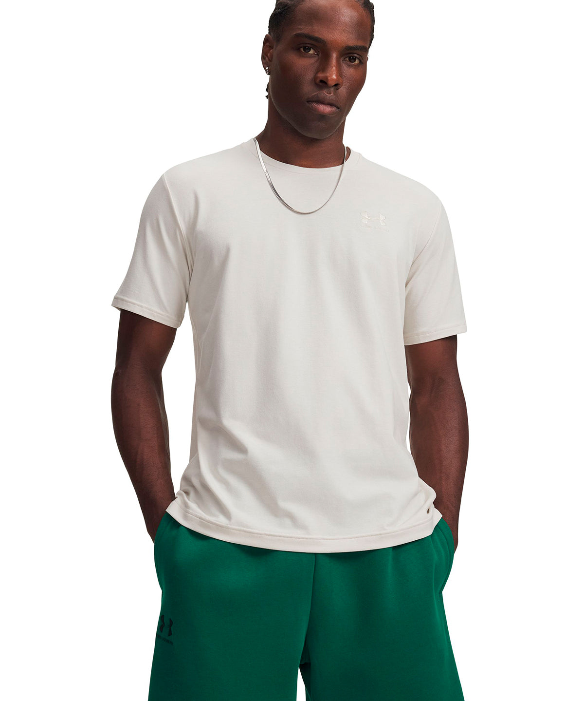 Polera manga corta UA Icon blanco para hombre