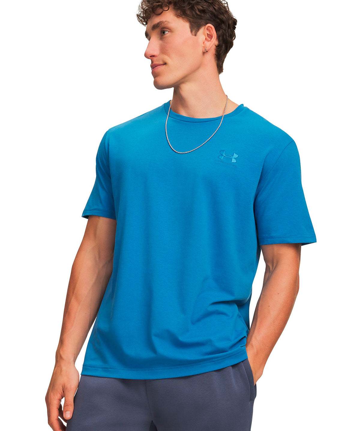 Polera manga corta UA Icon azul para hombre