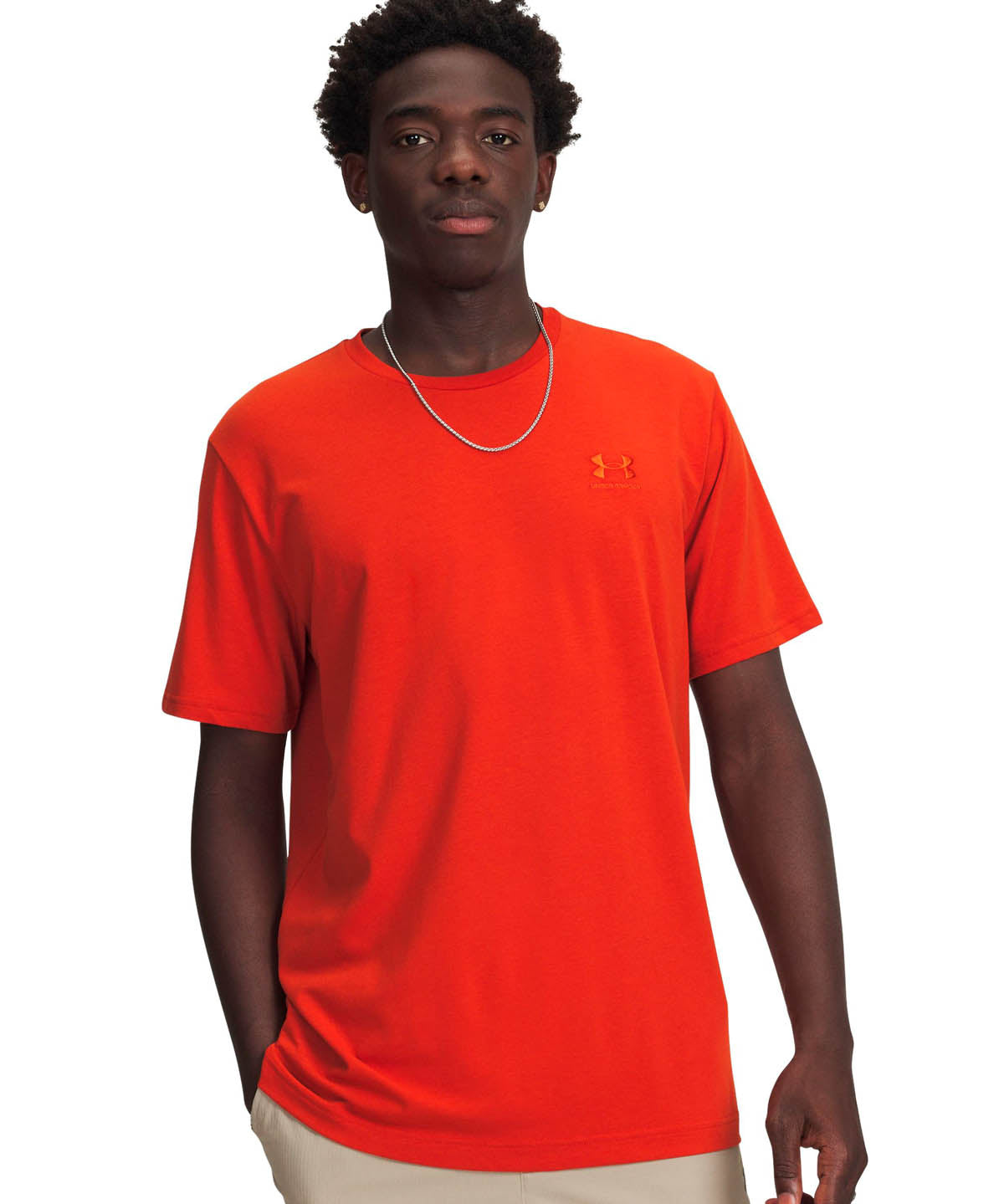Polera manga corta Lifestyle para hombre Icon naranjo Under Armour.