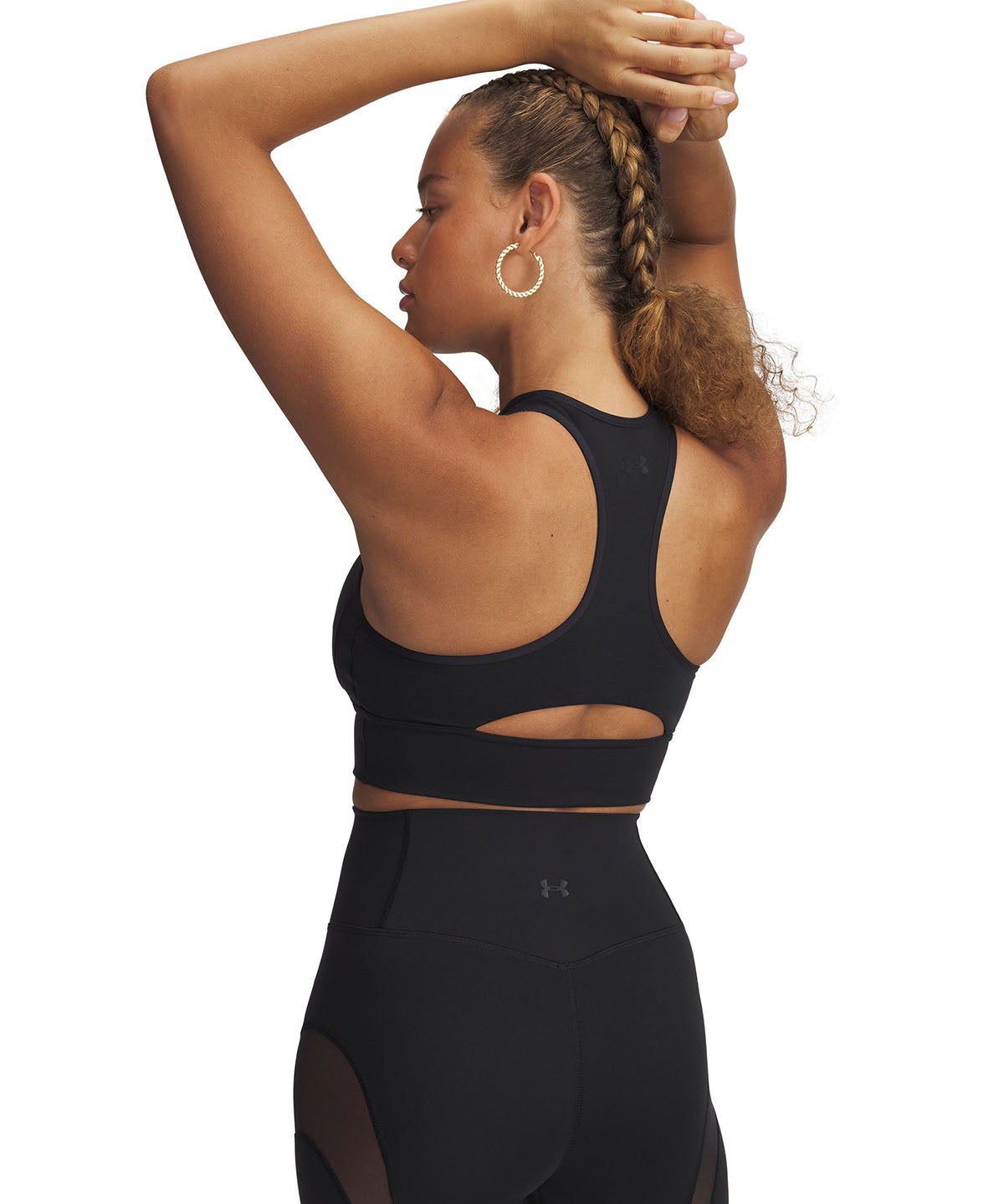 Polera sin mangas UA Meridian negro para mujer