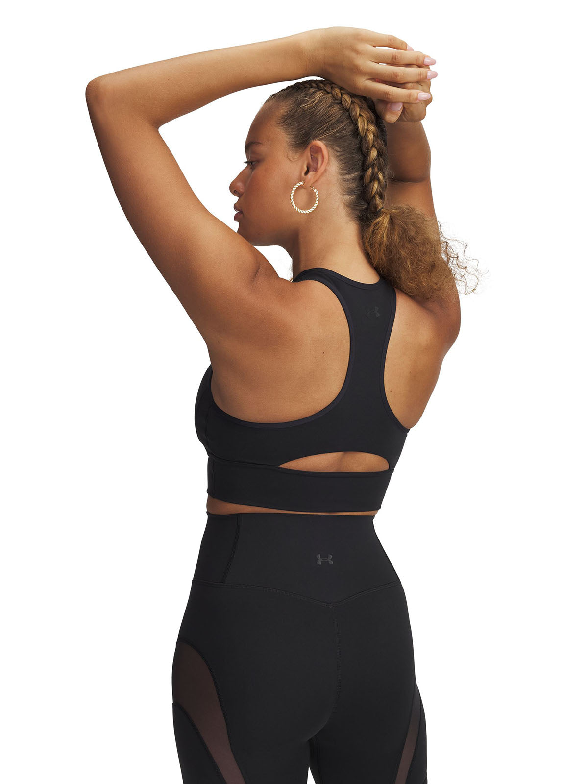 Polera sin mangas UA Meridian negro para mujer