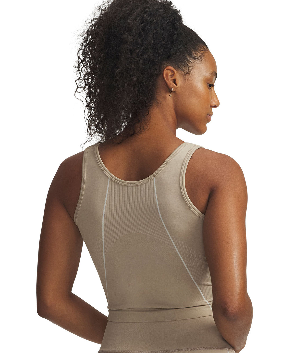 UA Vanish Seamless olera sin manga café para mujer