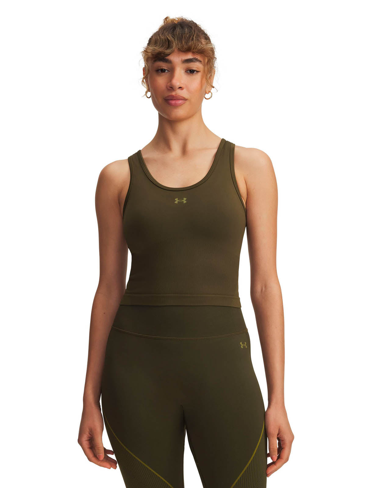 Polera sin manga de entrenamiento para mujer Vanish Seamless verde Under Armour
