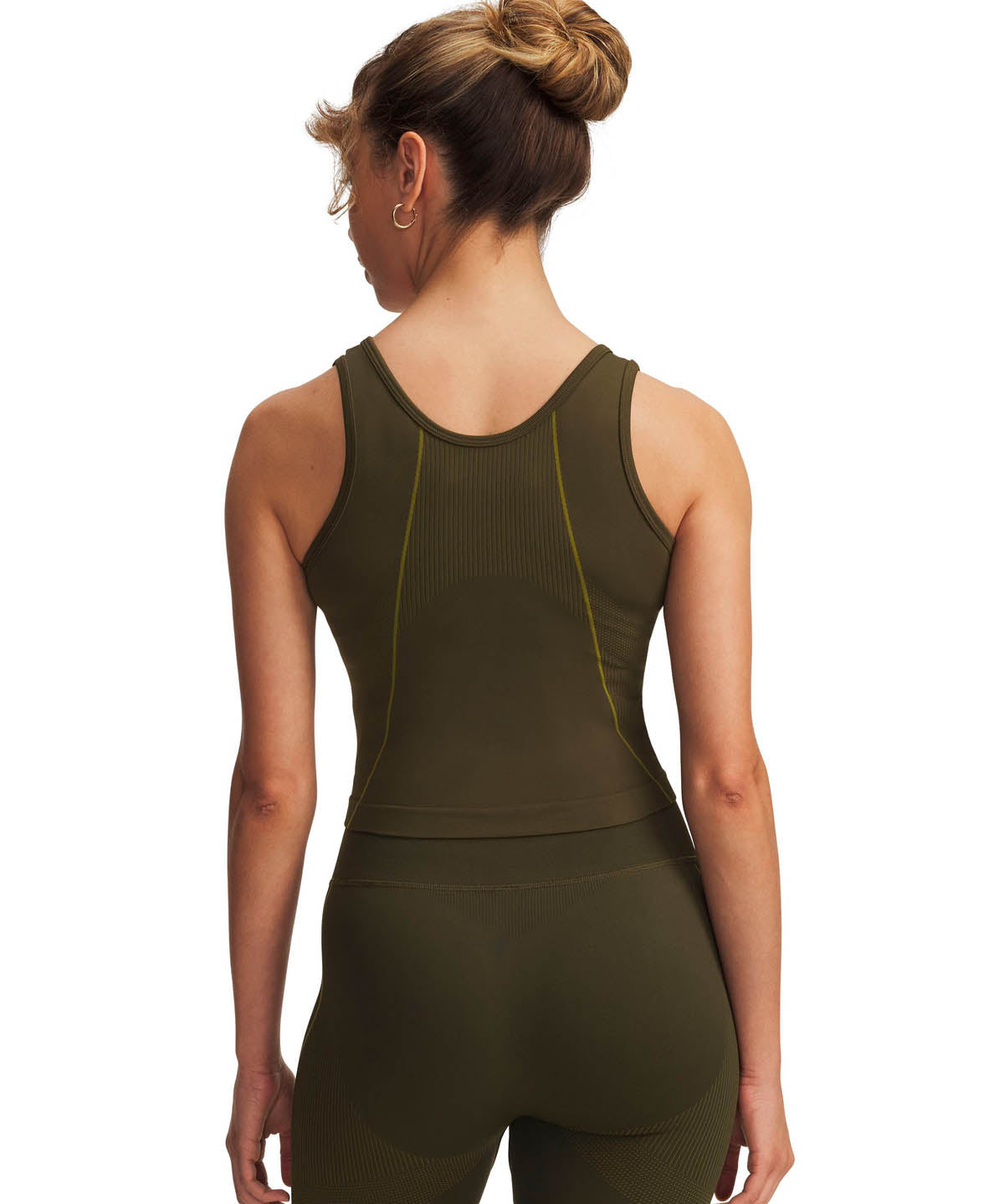 Polera sin manga de entrenamiento para mujer Vanish Seamless verde Under Armour