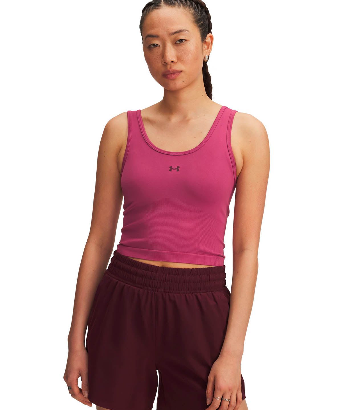 Polera sin manga de entrenamiento para mujer Vanish Seamless rojo Under Armour