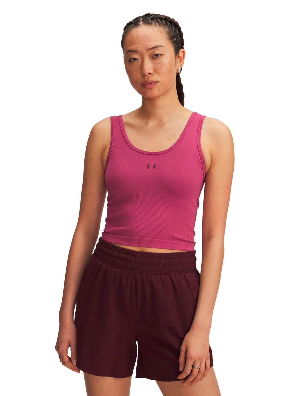 Polera sin manga de entrenamiento para mujer Vanish Seamless rojo Under Armour