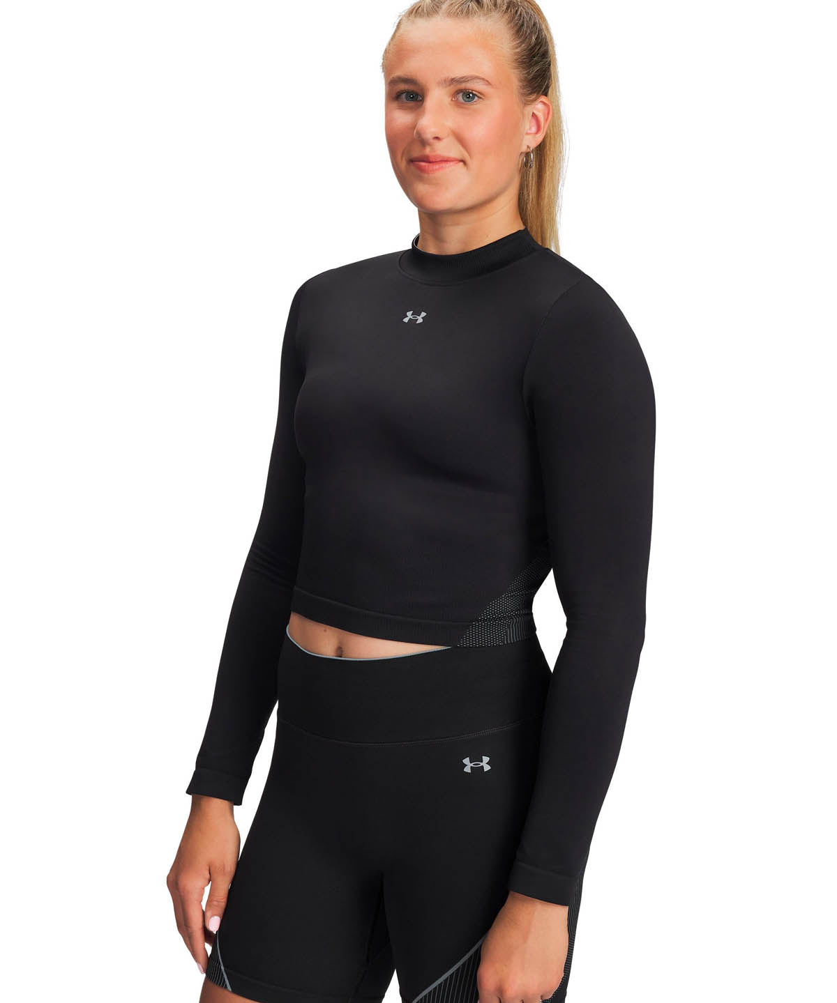 Polera manga larga de entrenamiento para mujer Vanish Seamless negro Under Armour