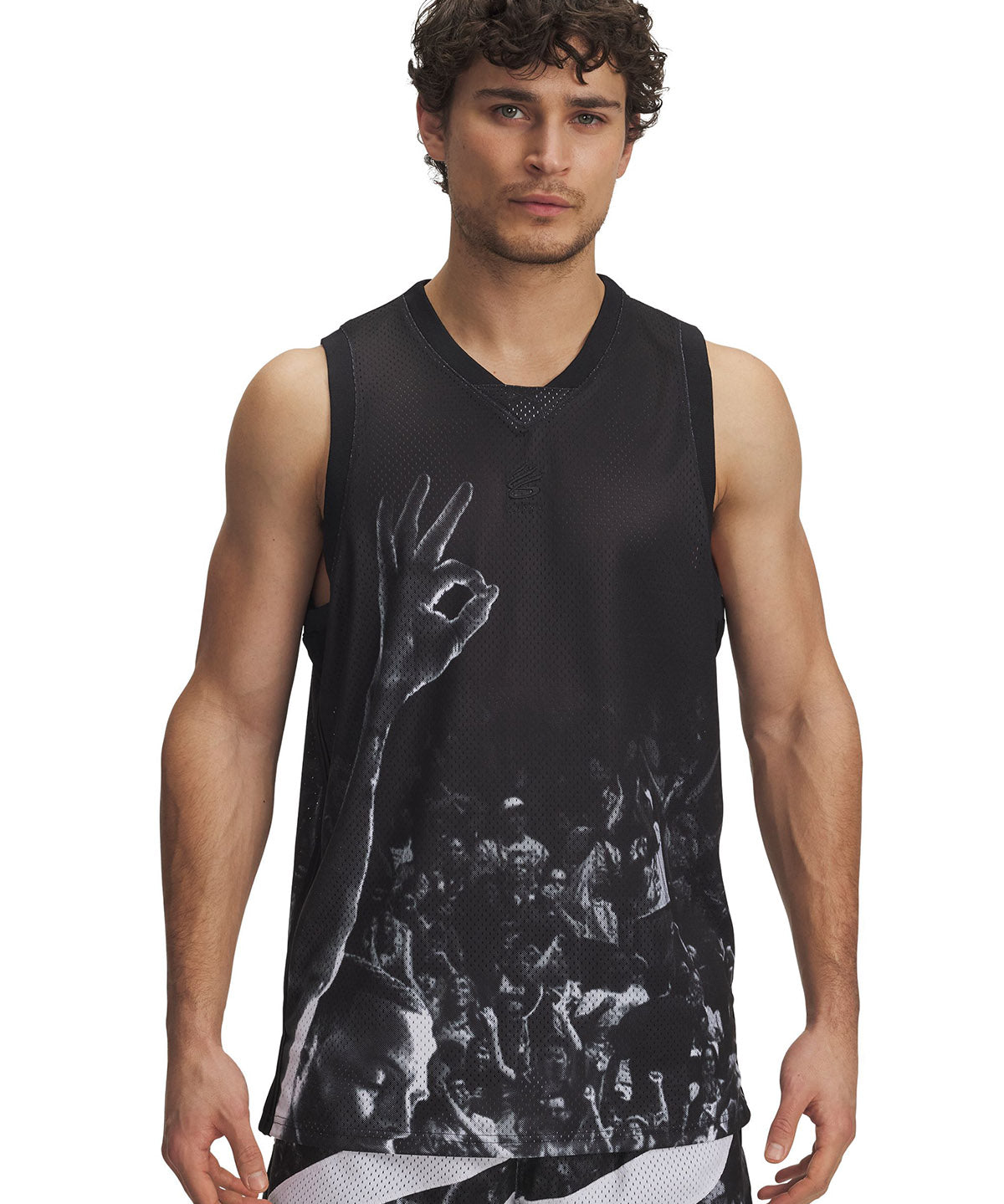 Polera sin mangas Curry signature negro para hombres Under Armour