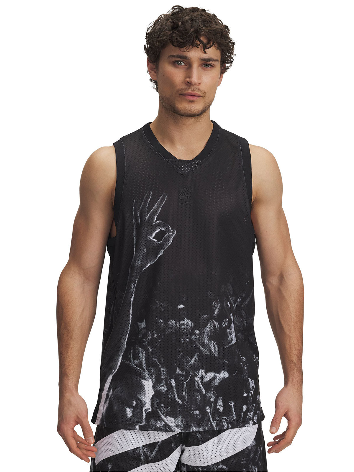 Polera sin mangas Curry signature negro para hombres Under Armour