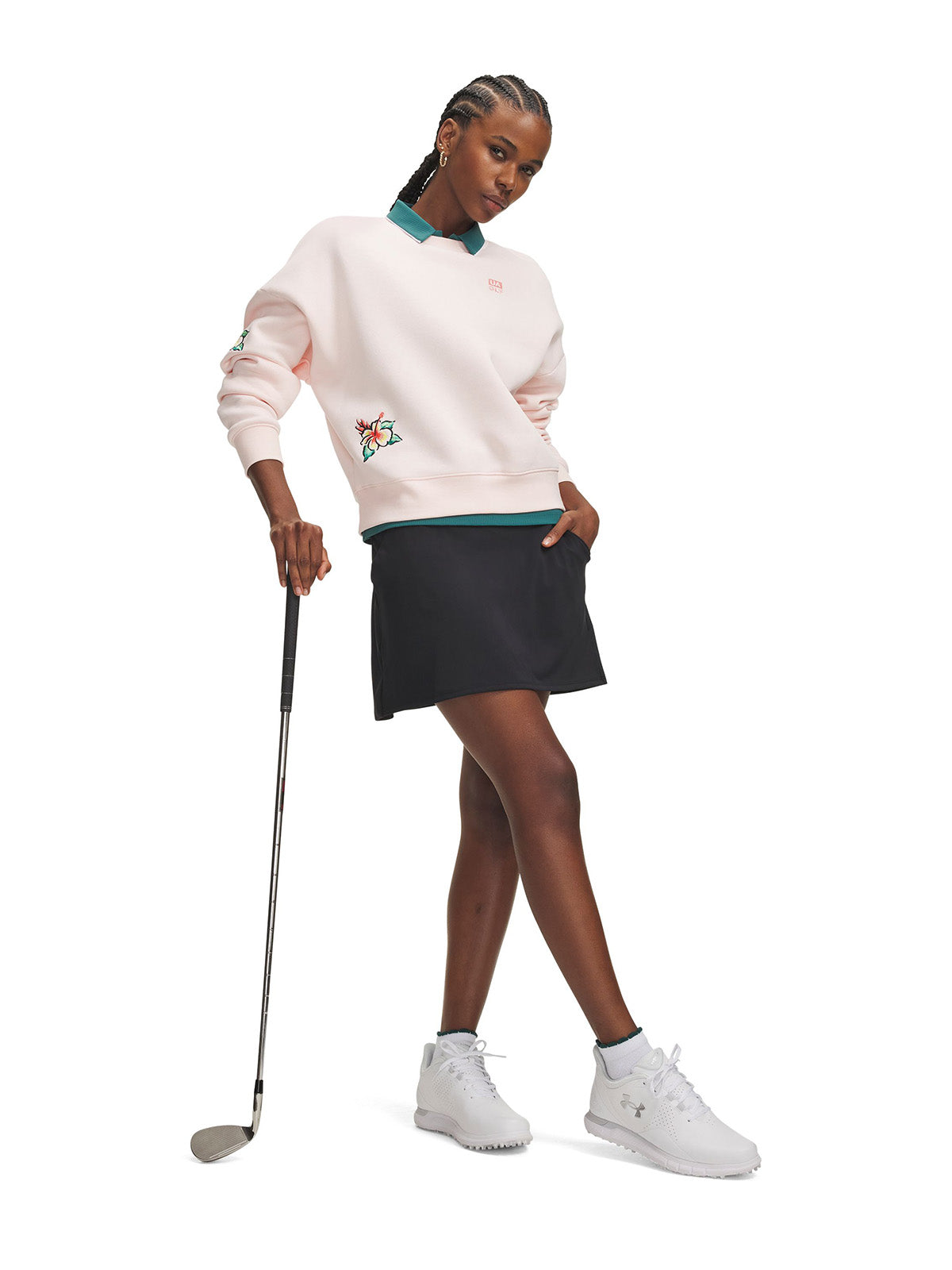 UA Drive plisada negro para mujer