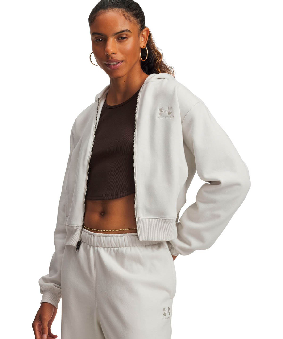 Poleron Lifestyle para mujer Icon Vida Fleece blanco Under Armour