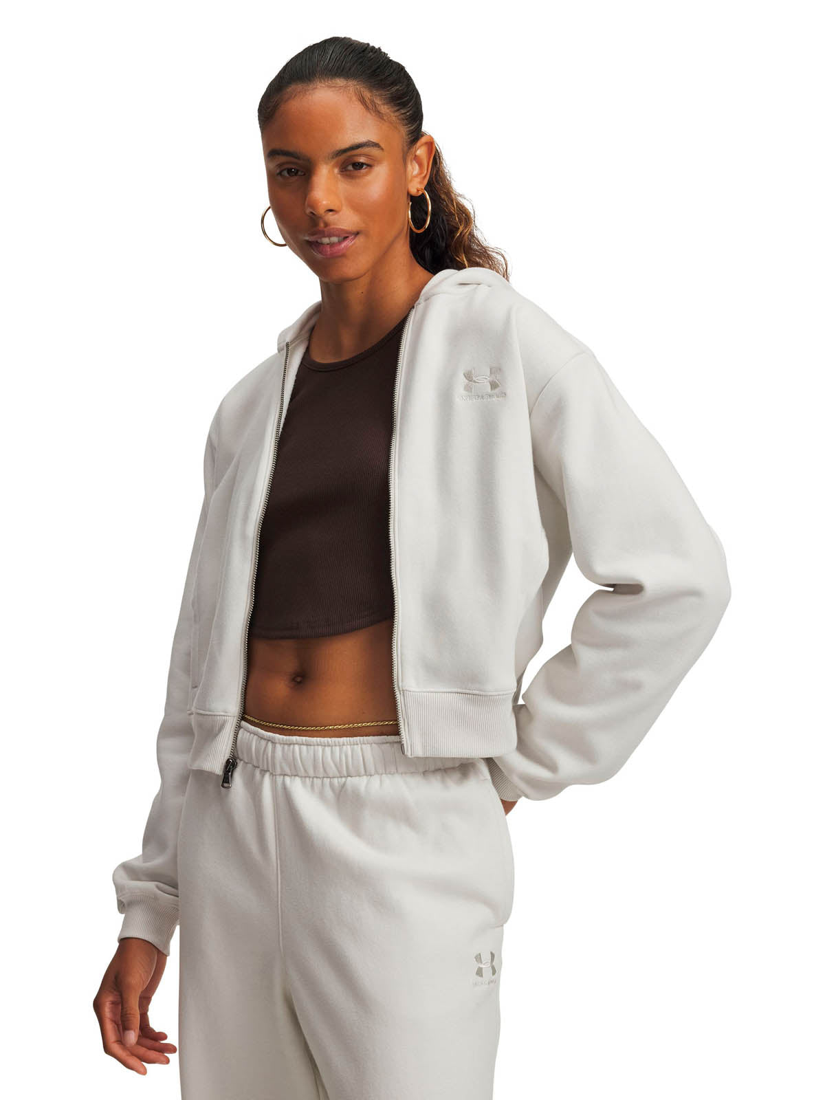 Poleron Lifestyle para mujer Icon Vida Fleece blanco Under Armour