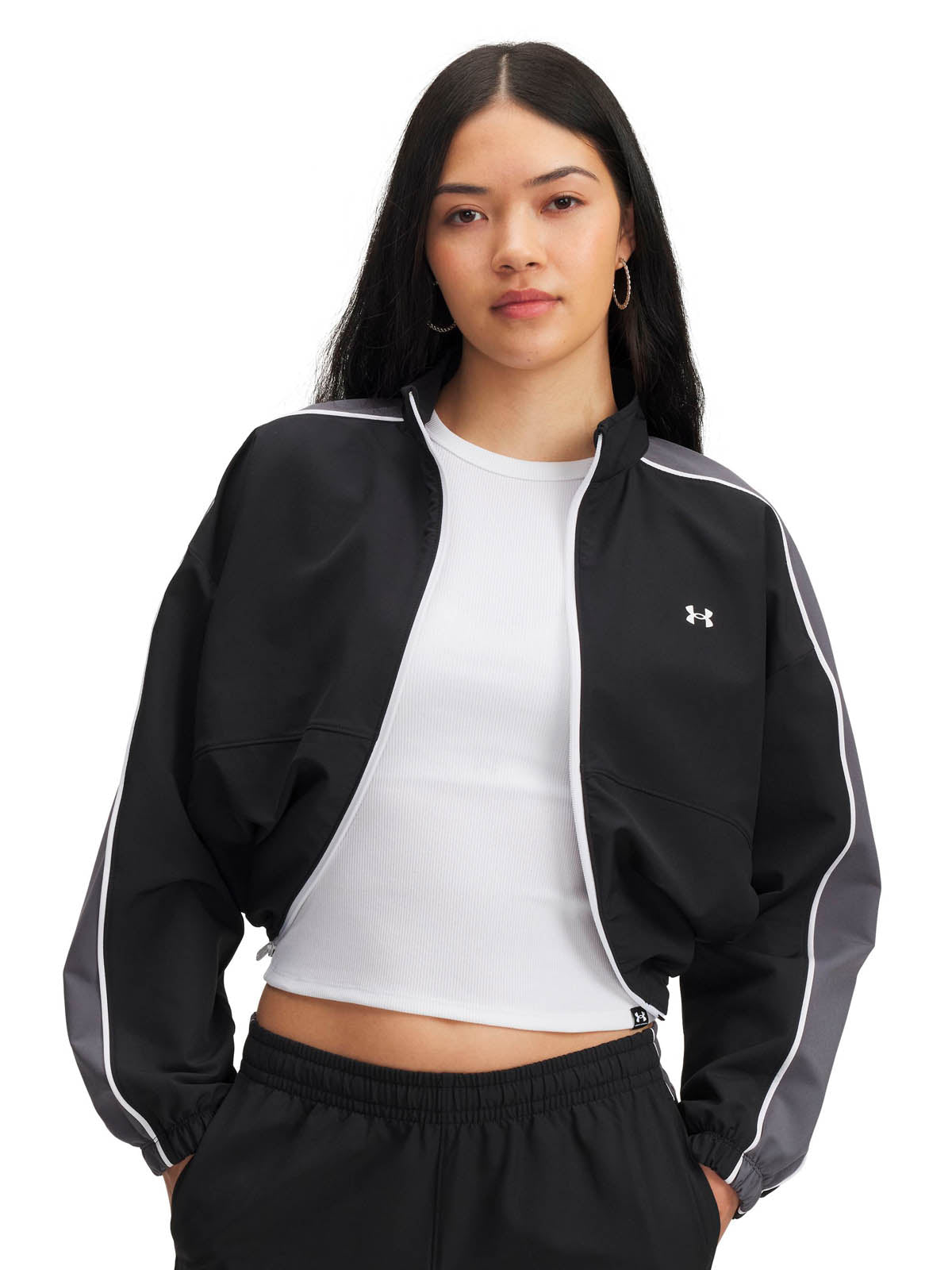 Chaqueta Lifestyle para mujer Rival Swoven negro Under Armour