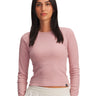 Polera manga larga Lifestyle para mujer Rival Rib rosado Under Armour