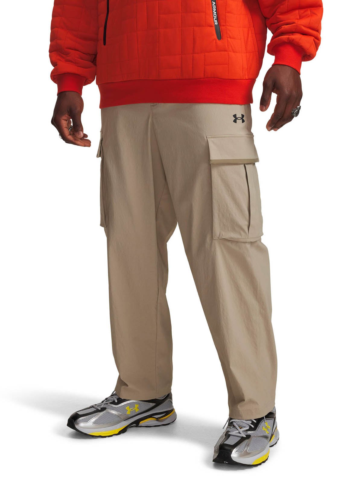 Pantalón Lifestyle para hombre Unstoppable Textured Woven café Under Armour