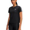 Polera manga corta de entrenamiento para mujer Tech Wordmark Tape negro Under Armour