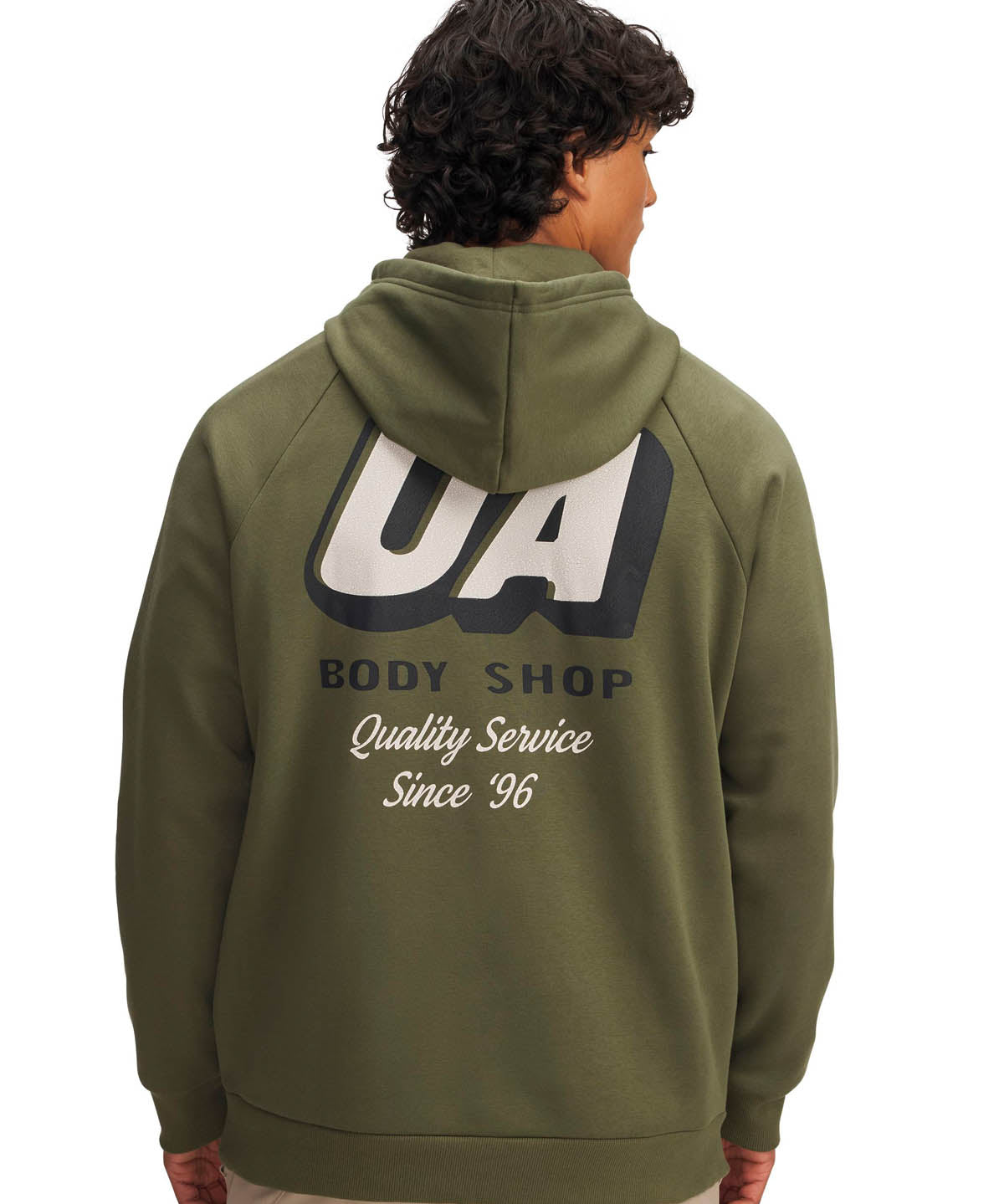 Polerón Lifestyle para hombre Rival Fleece HBR Logo verde Under Armour