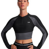 Polerón de entrenamiento para mujer HeatGear Rib negro Under Armour