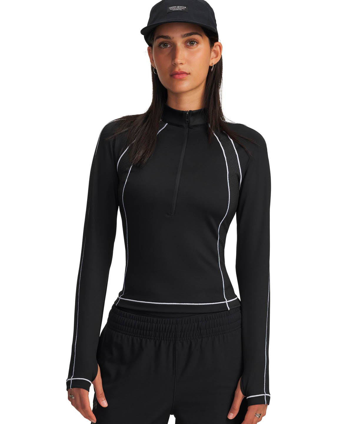 Primera capa superior para Mujer ColdGear Textured 1/2 zip Negro Under Armour
