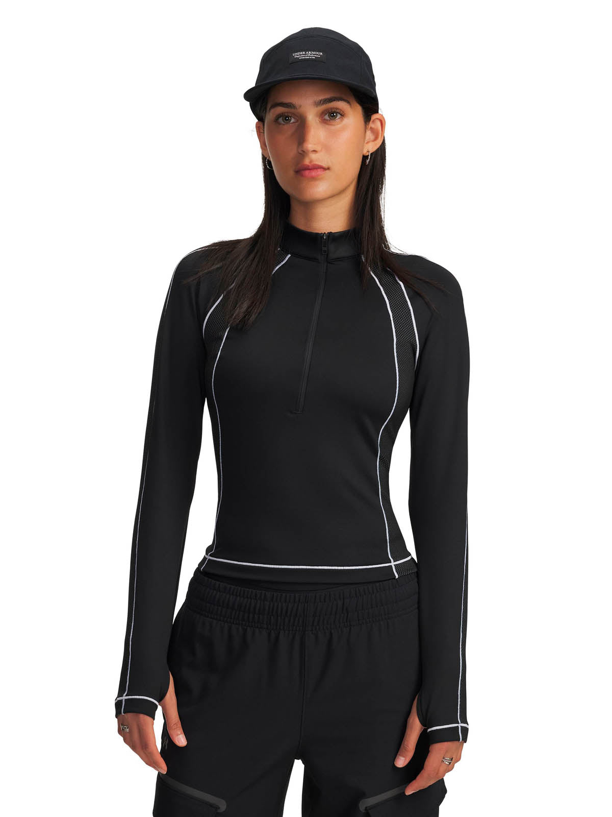 Primera capa superior para Mujer ColdGear Textured 1/2 zip Negro Under Armour